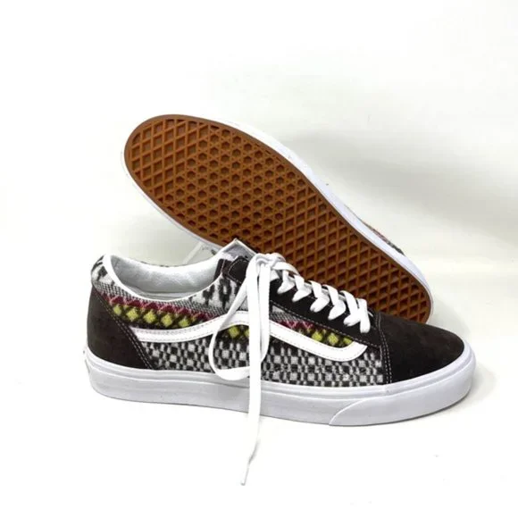 VANS Old Skool Fair Isle Low Brown Multi Men’s Canvas Suede Sneakers VN0A5JMIBF0 - Picture 7 of 10